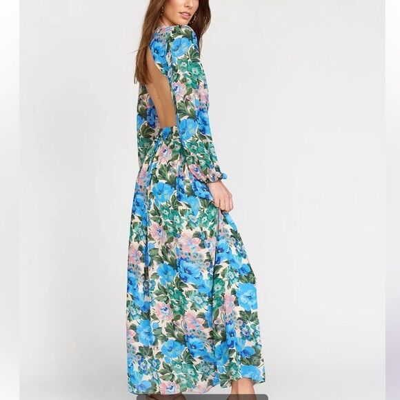 Lush Floral Cut Out Maxi Dress Size Medium - Picture 12 of 12